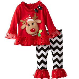 RARE EDITIONS ~LACE RUFFLE REINDEER HOLIDAY SET~
